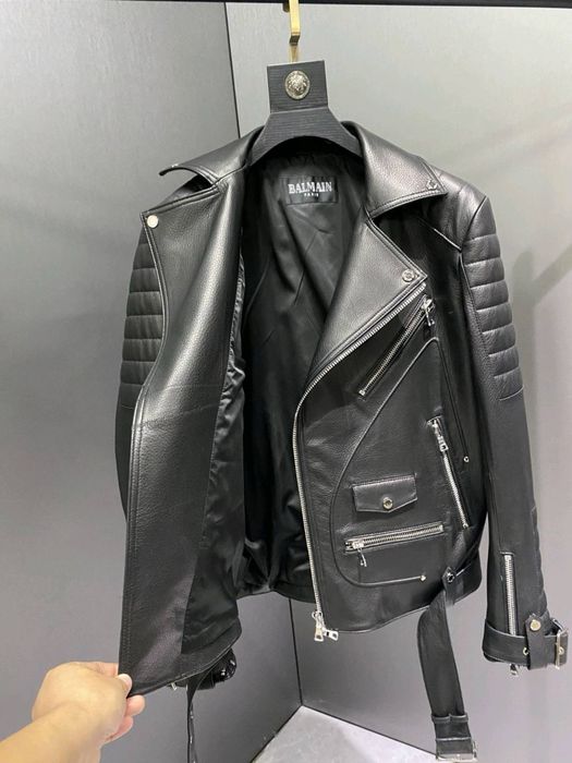 Geaca din piele naturala balmain