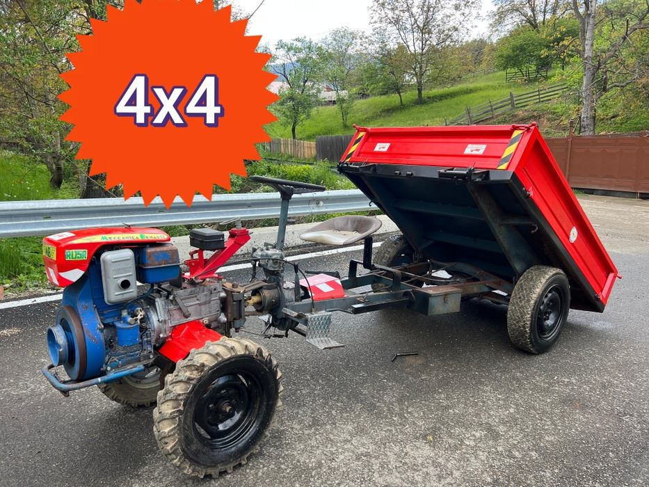 Motoagricola diesel 4x4 motocultor cu remorca