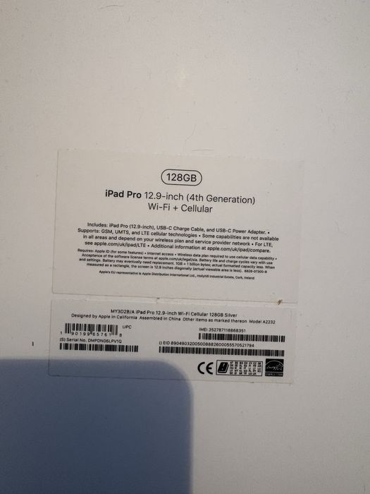 Ipad pro 12,9 4th generation , apple pencil 2