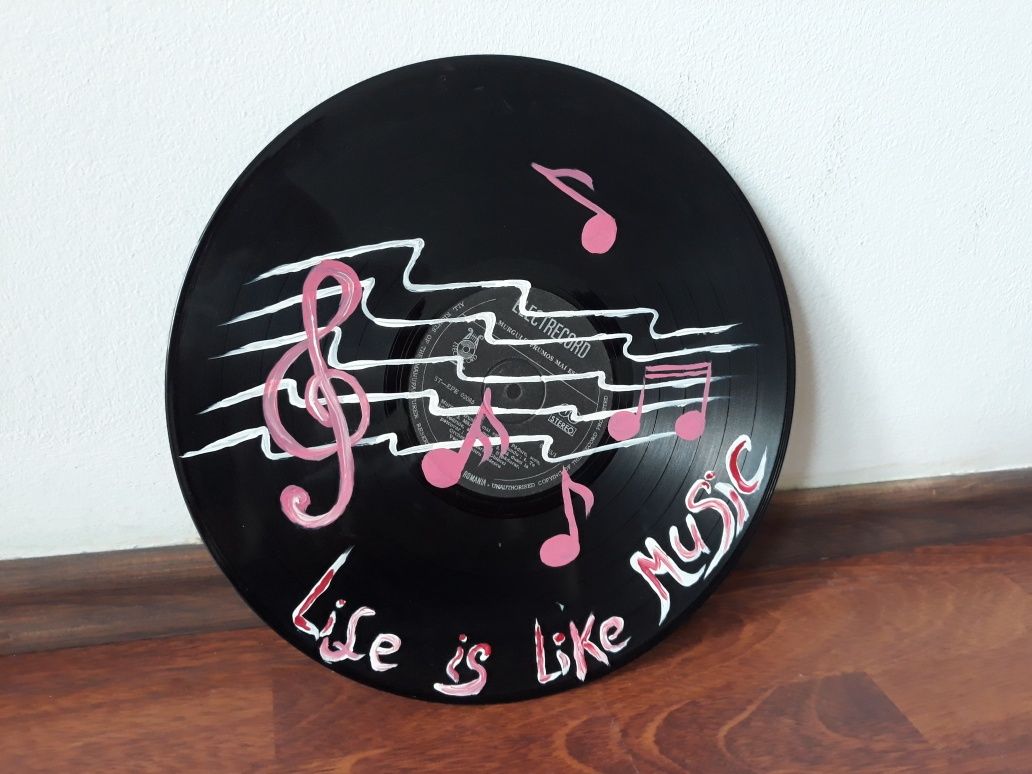Decoratiune disc vinil/ Life is like Music!