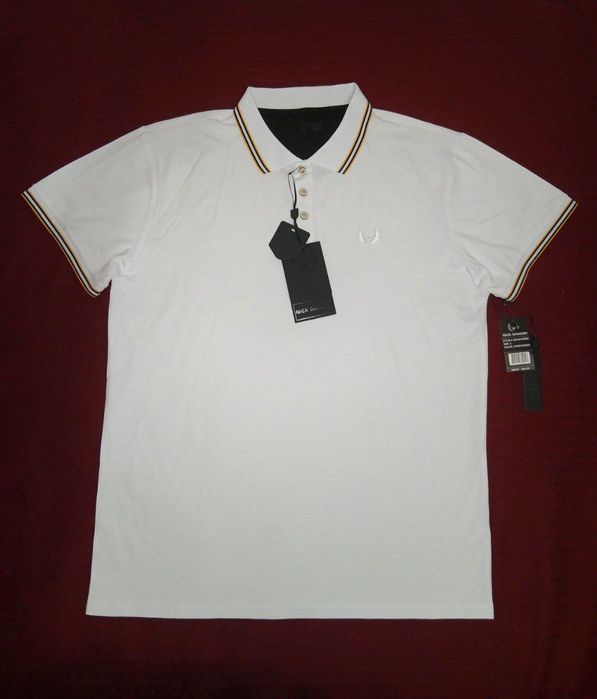 Из США, рубашка-поло, бренда  
Nick Danger white/honey mustard/black
