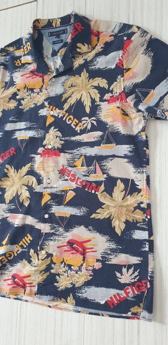 Tommy Hilfiger Cotton/ Len Mens Size L ОРИГИНАЛ! Мъжка Ленена Риза!