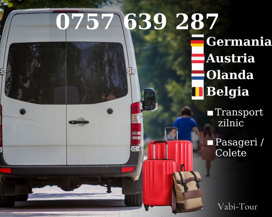 Transport ZILNIC Germania,Olanda,Belgia, Austria,Cehia persoane/colete