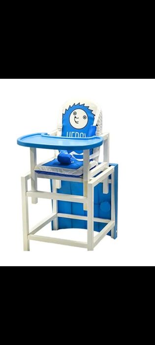 Стул для кормления BABYS HEDGY лакированный синий Почти новый