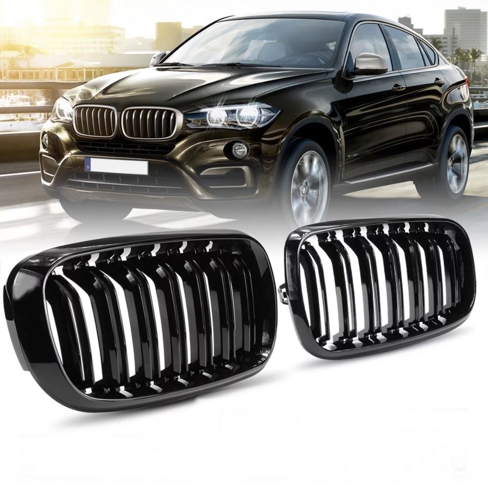 Grile nari Duble bara Negru Lucios M Bmw X5 F15 X6 F16 F85 F86 X5 X5M