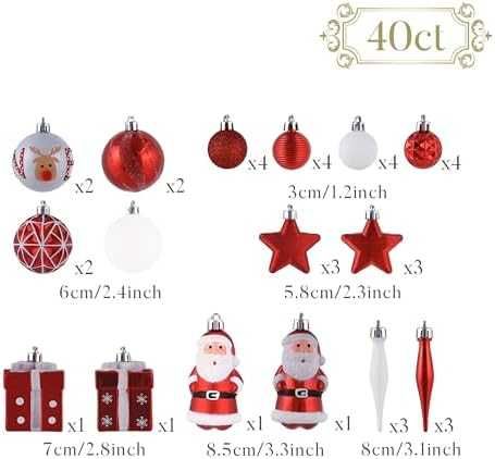 Нови Коледни топки за елха - стилни и издръжливи 40 броя Украса дом