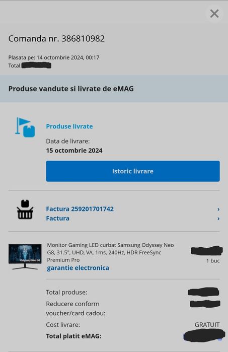 Monitor Gaming Curbat LED VA Samsung Odyssey Neo G8 32", 240hz