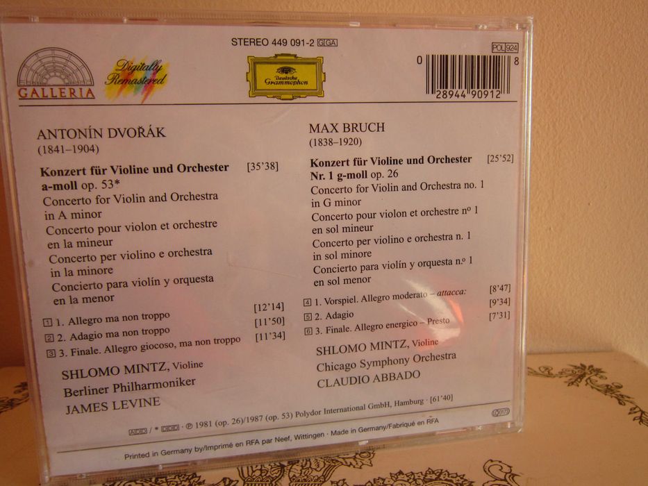cadou rar Shlomo Mintz Vioara Bruch,Dvorak,Abbado,Levin-Germany'87