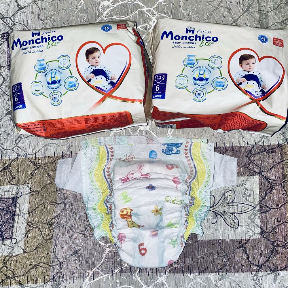 Памперсы, подгузники! Haggies, Monchico. Новые! Чит. описание!
