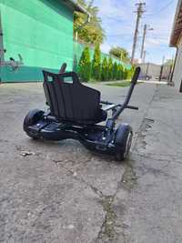 Hoverboard negru, roti 6.5",autonomie 15 km,viteza 10 km/h + scaun