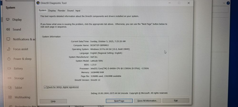 Dell Latitude 5591 i5 8400H 2.5GHz 16GB RAM MX130
