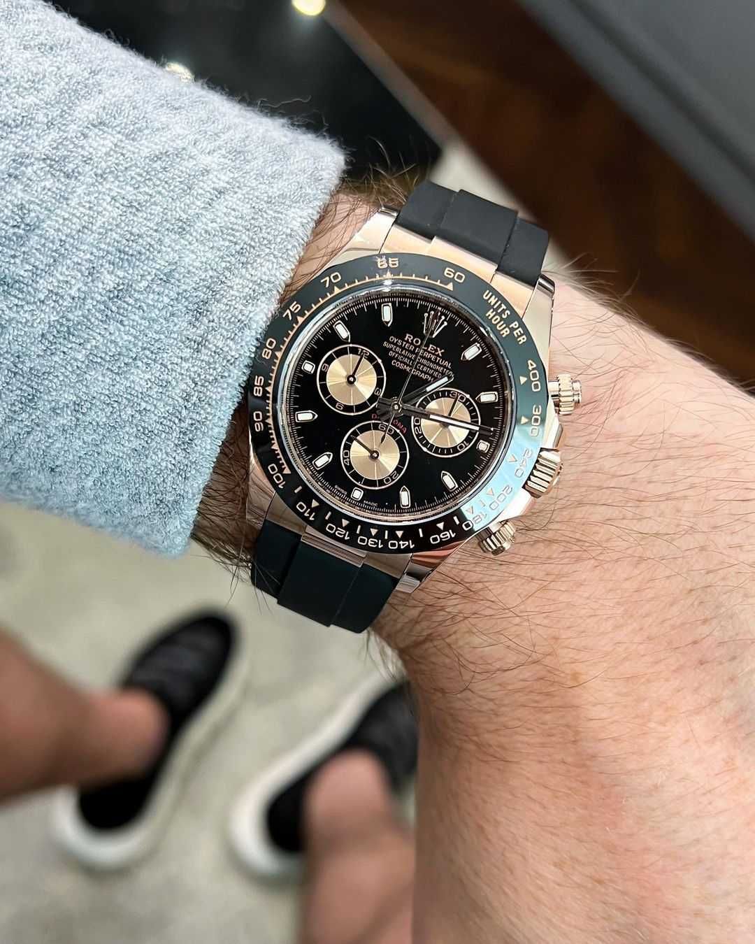 Часовници Rolex Daytona каучук-розово-злато
