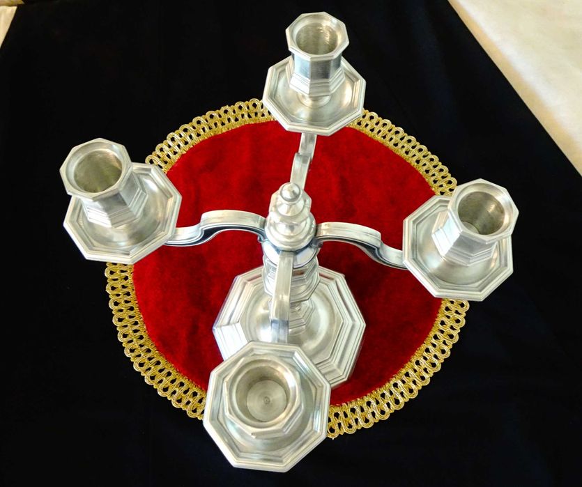 Christofle френски свещник,калай 1.5 кг.,модел Duperier и Cluny.