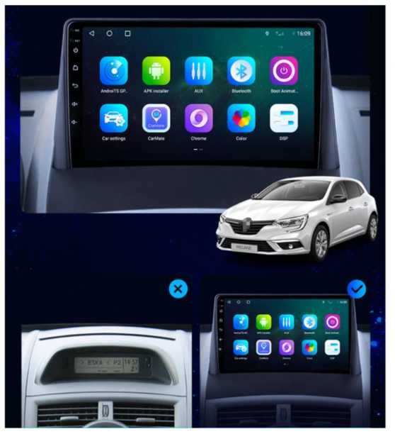 9-инчова мултимедия за Renault Megane 2 (2003–2009) подарък камера