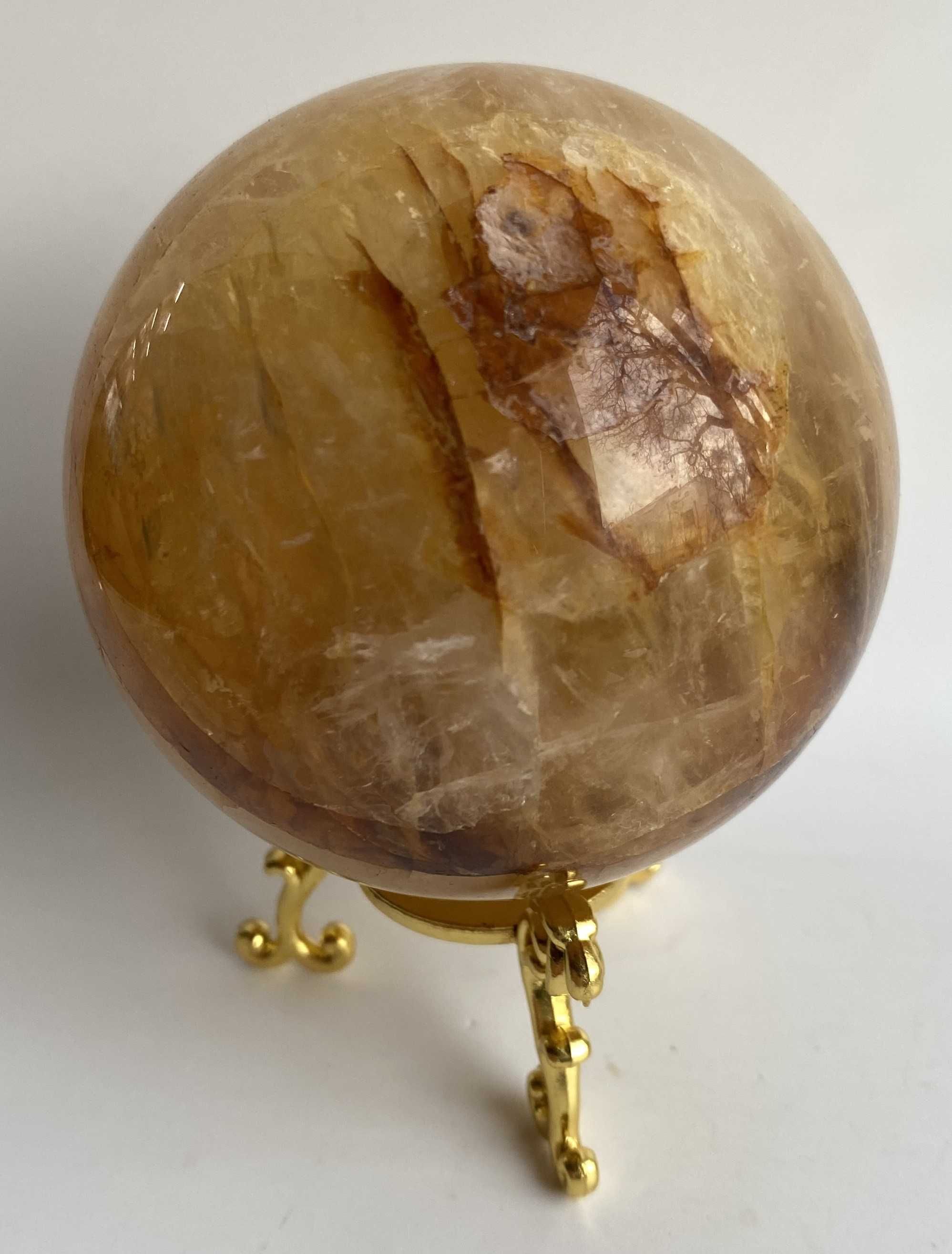 Cristale/Minerale-Cuart Hematoid Galben-sfera din piatra semipretioasa