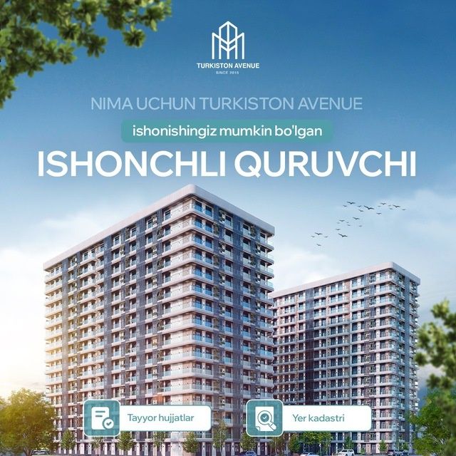 ЖК ТУРКИСТОН Авеню рассрочка 36ой %сз.