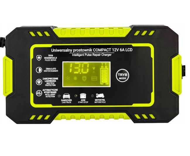 Автоматично зарядно за акумулатор KRAFT&DELE KD1290, 12 V, 6 А, LCD