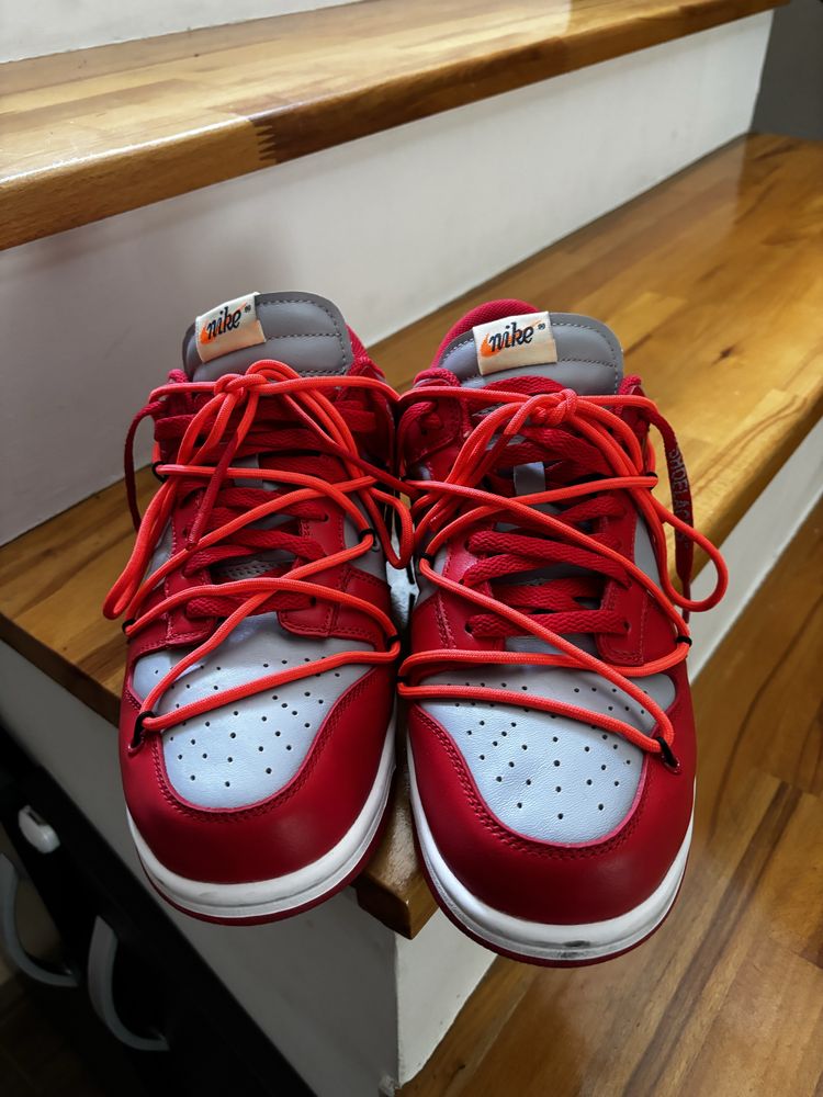 Dunk off white red