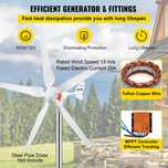 Turbină eoliană verticala 500W  12V/24V, controler de încărcare MPPT.