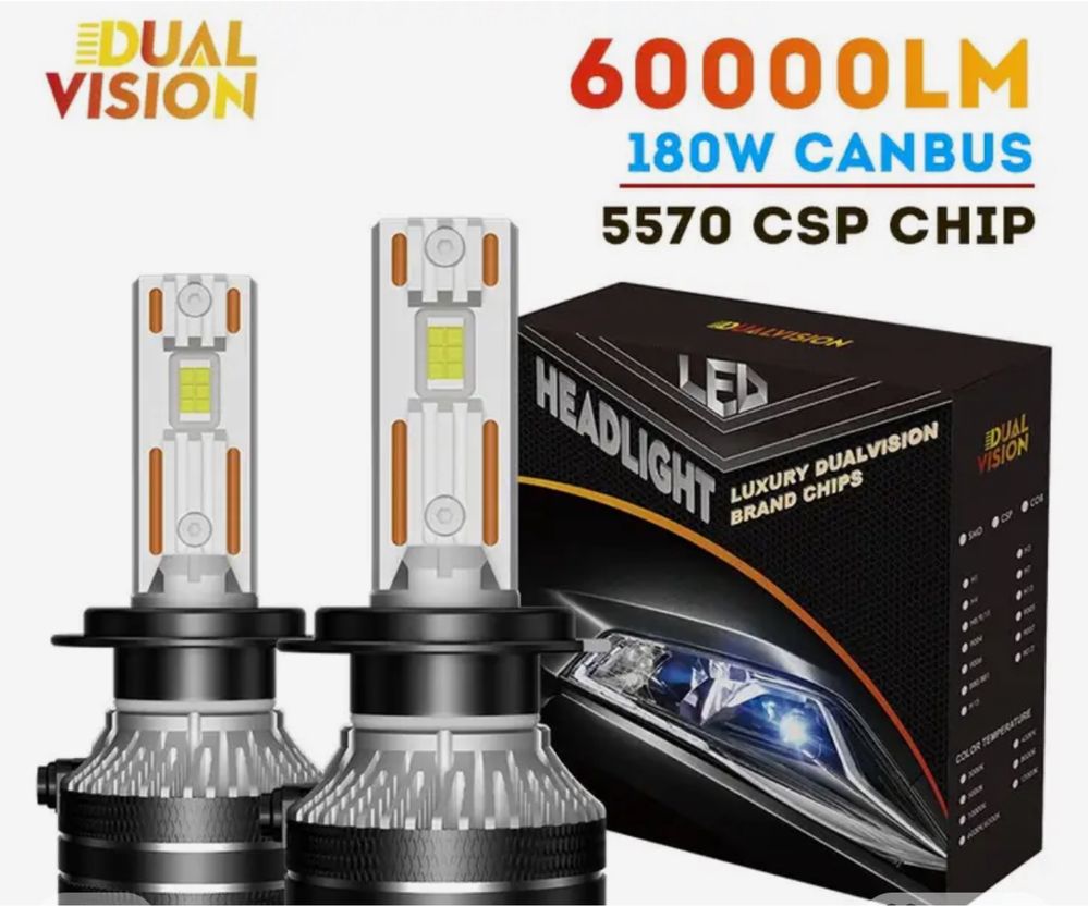 Set becuri led 9006 h11 h8 h16 proiectoare 180w pe set nou