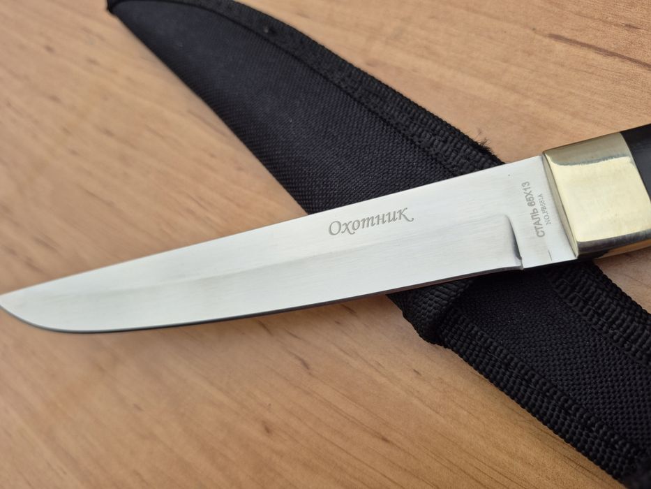 Руски нож Охотник,фултанг с текстилна кания,два модела