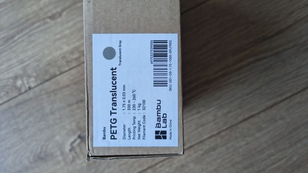 Filament Bambu PETG Translucent 1.75mm