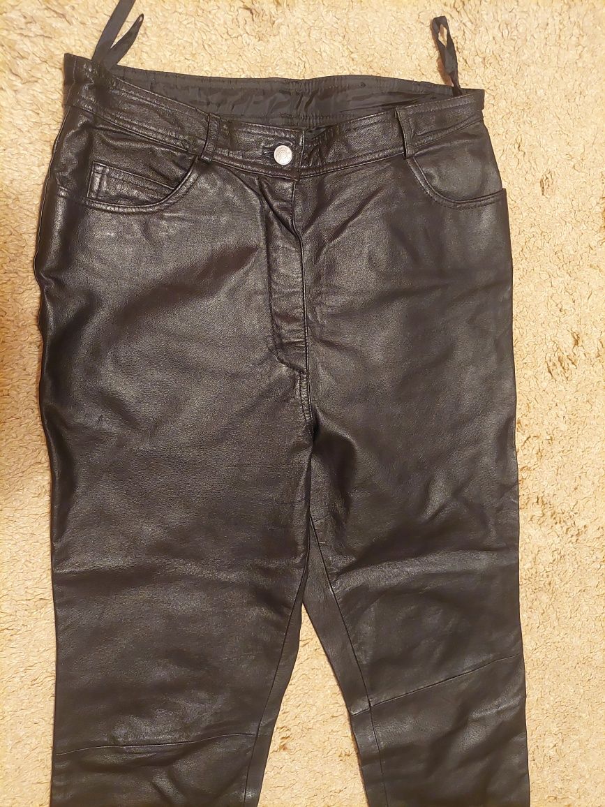 pantaloni piele clasici JCC pentru strada,rock, moto ,masura 42