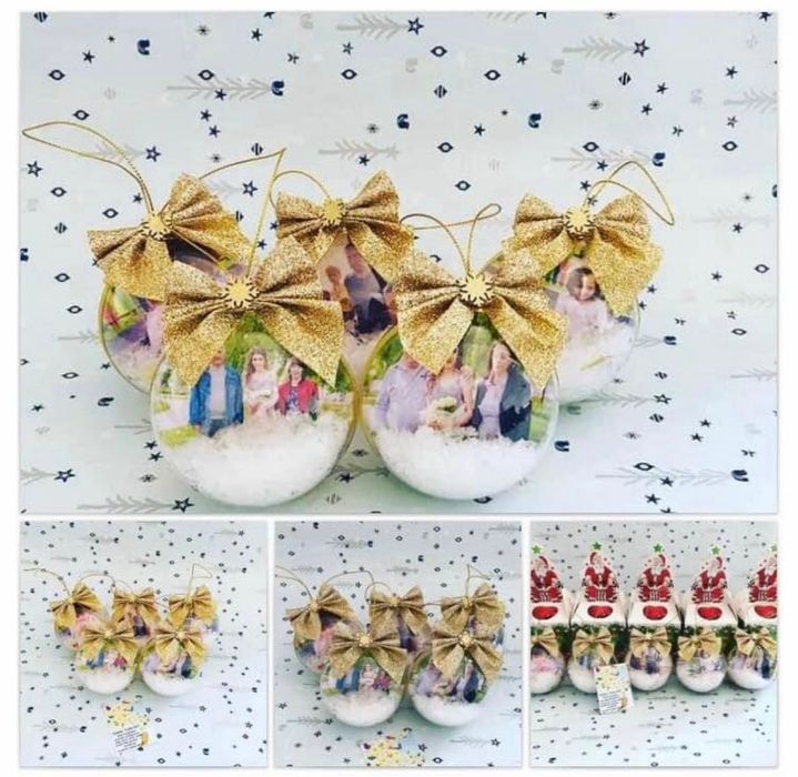 Коледни топки със снимка, надпис и декорация