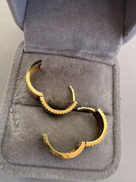 Cercei din aur si cubic zirconia