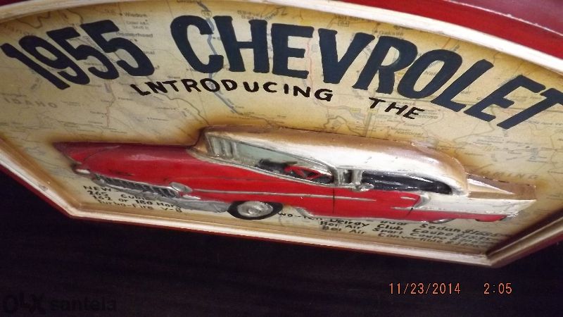 Релефна-3d картина на шевролет бел еар-chevrolet bel air 1955