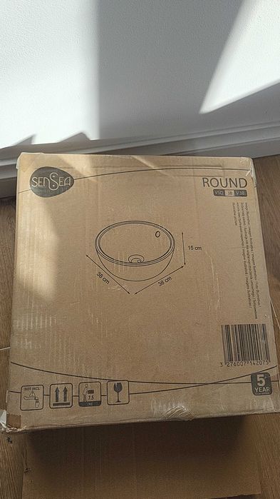 Lavoar cu montaj pe blat Sensea Round, latime 38 cm, alb