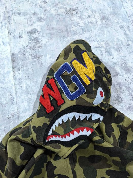 Camo Bape Shark Pullover Hoodie Hanorac 100 Bumbac Marime S