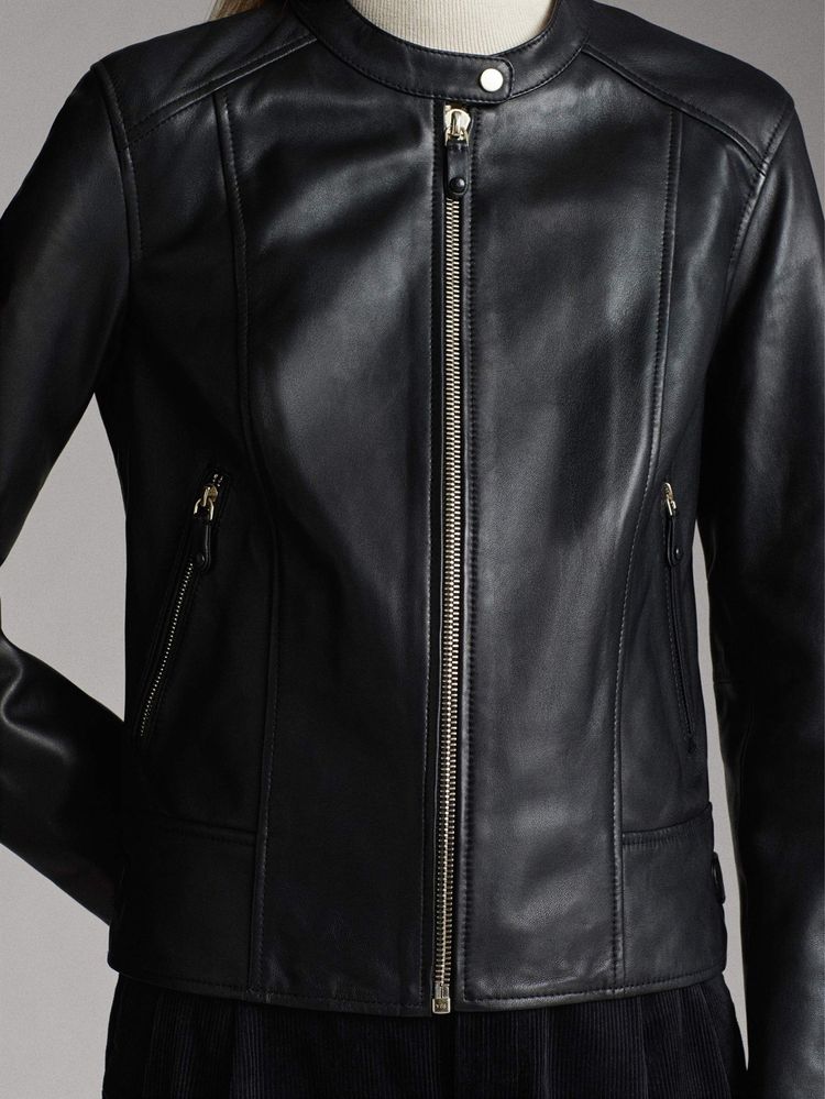 Кожаная куртка Massimo Dutti наппа (черная)