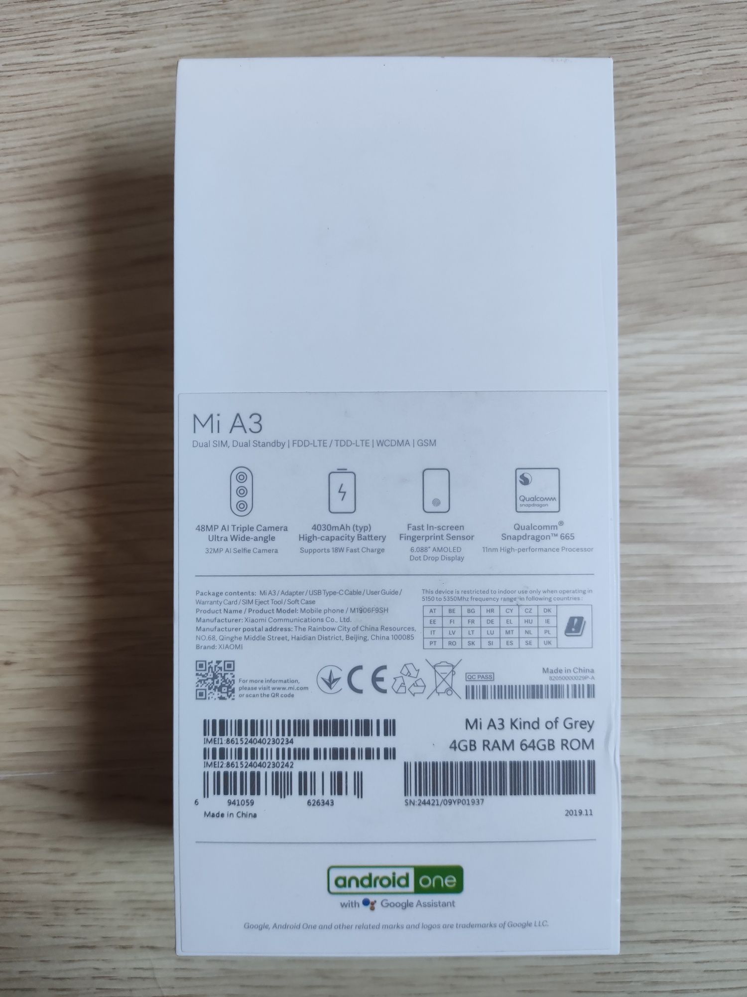 Xiaomi Mi A3 4/64 Gb, grey - изключително запазен