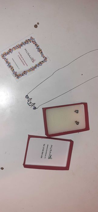 Set argint, mama, tata si copilul, murano