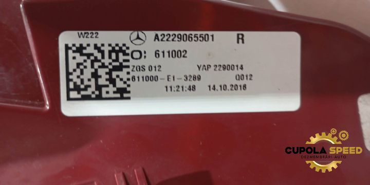 Stop dreapta A2229065501 Mercedes-Benz S-Class W222 [2013 - 2017]
