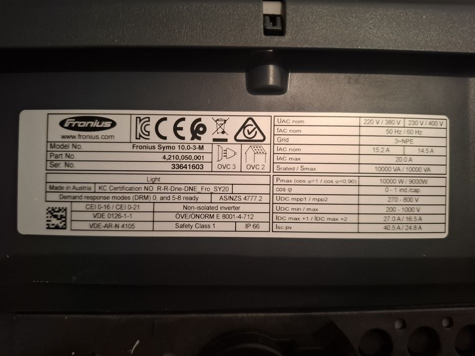 Invertor Fronius Symo 10.0-3-M – 10 kW, trifazat