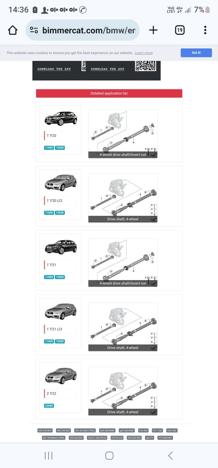 Cardan spate xd xdrive 118xd 120xd bmw f20 f21 f22 f23