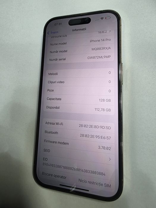 iPhone 14 Pro Gold 128GB Liber de retea Stare IMPECABILA