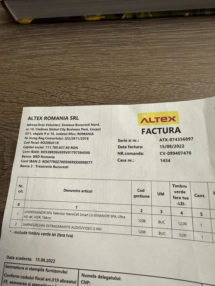 Vand televizor LG 65 NANO913PA 164cm GARANTIE 18 luni!