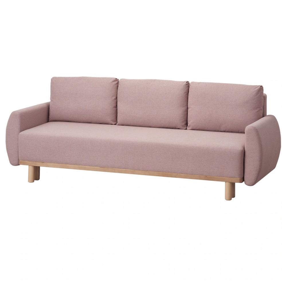 Canapea extensibila 3 locuri, roz