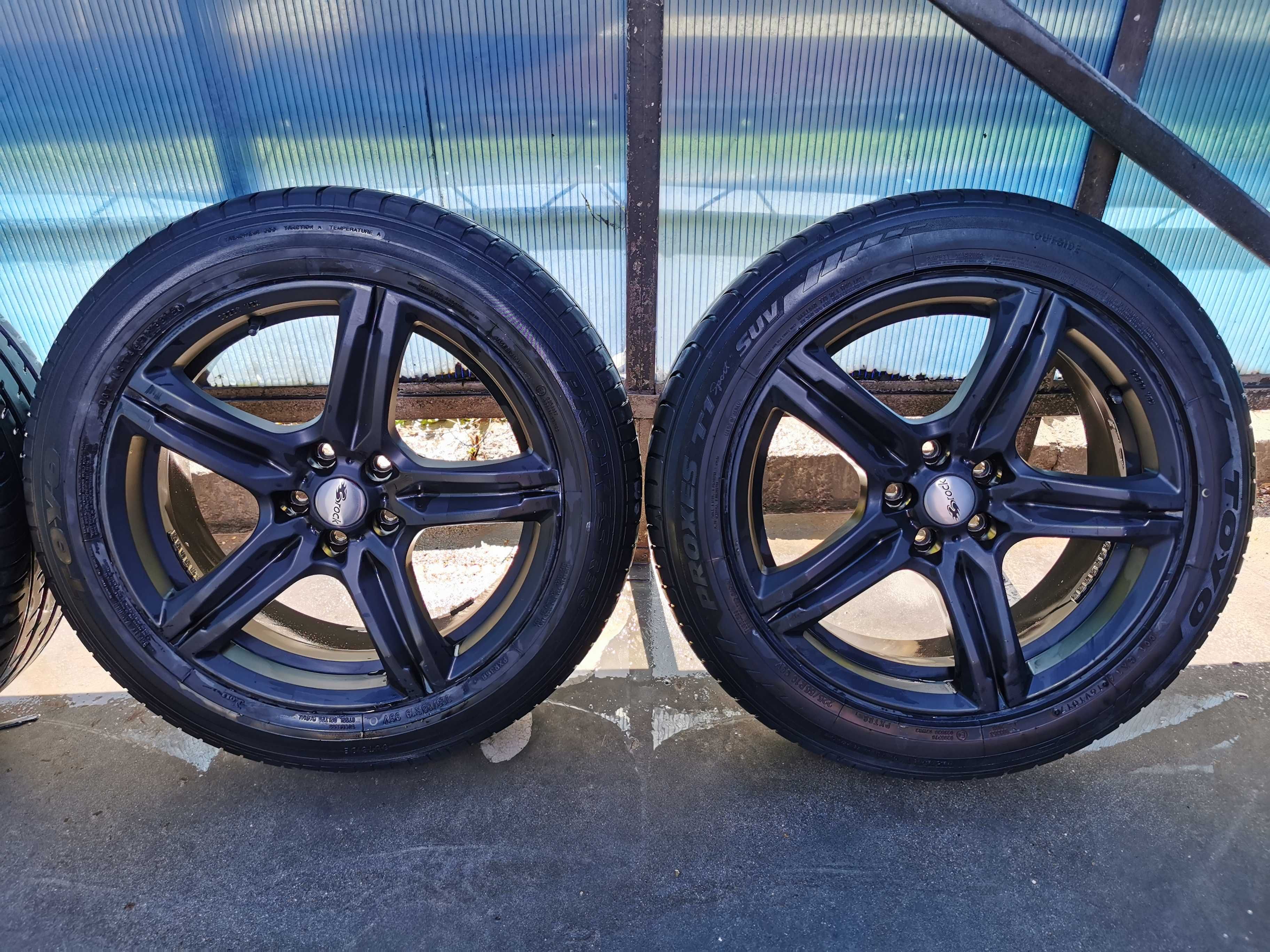 Продавам 4 бр.спортни алуминиеви джанти с летни гуми за Mazda CX-5,CX7