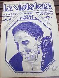 Partitura romanta interbelica spaniola pentru pian - "La Violetera"