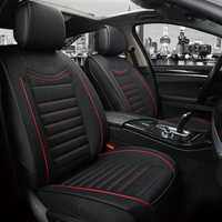 Луксозна авто тапицерия калъфи за предни седалки текстил черна