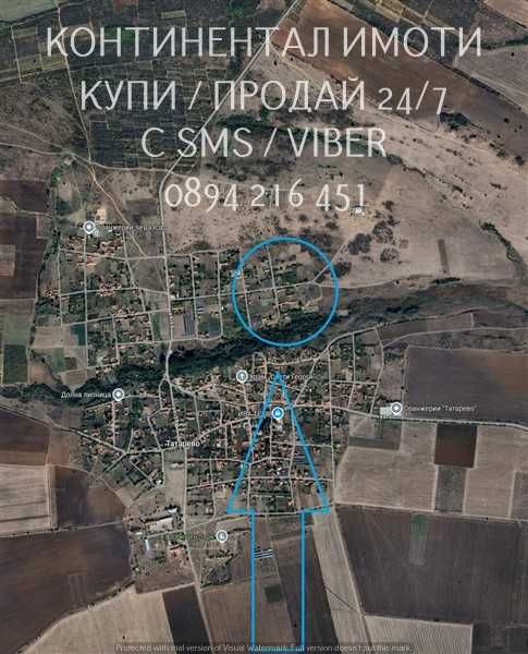 код 63058. Правоъгълно дворно място 770м2 между къщи, до ток и вода