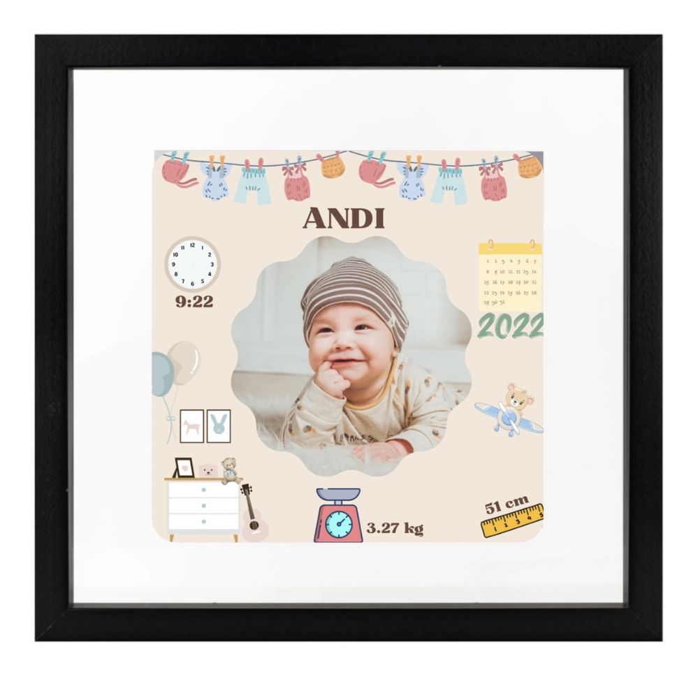 Tablou personalizat cadou nou nascut creativ bebe grafica digitala
