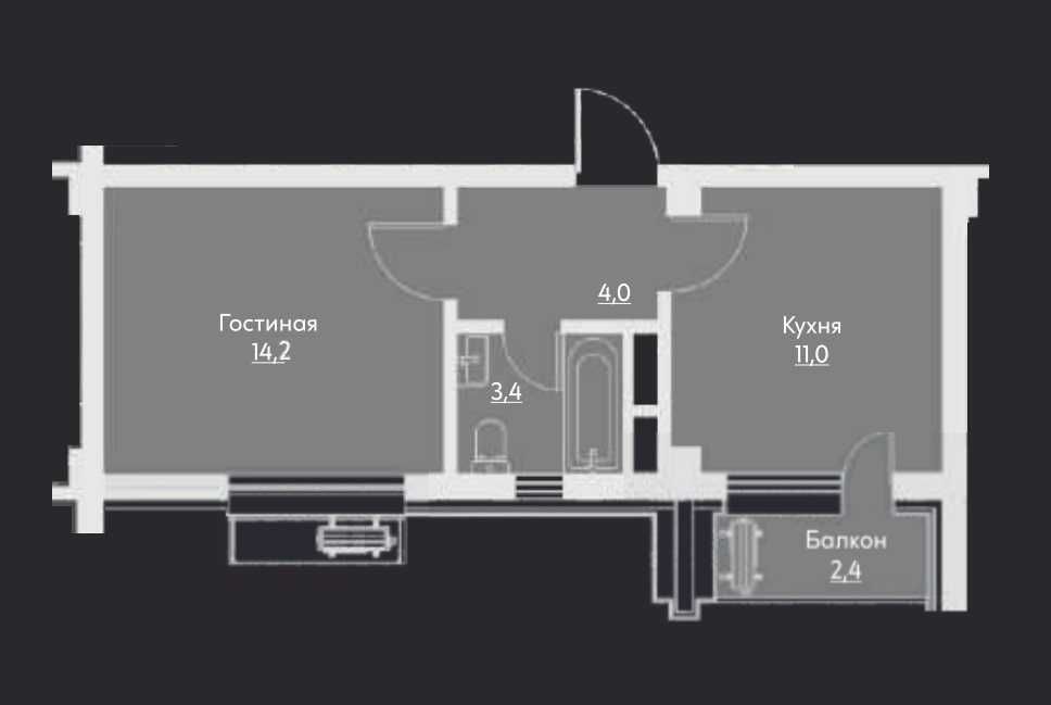 ЖК Manhattan. 1-комнатная, 34 м². г. Ташкент, Дархан, парк Тельман