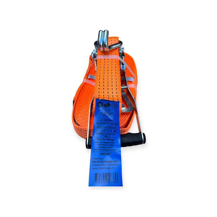 Chinga ancorare marfa 12m, Maner Ergo, 5 Tone, Latime 50mm, Portocaliu