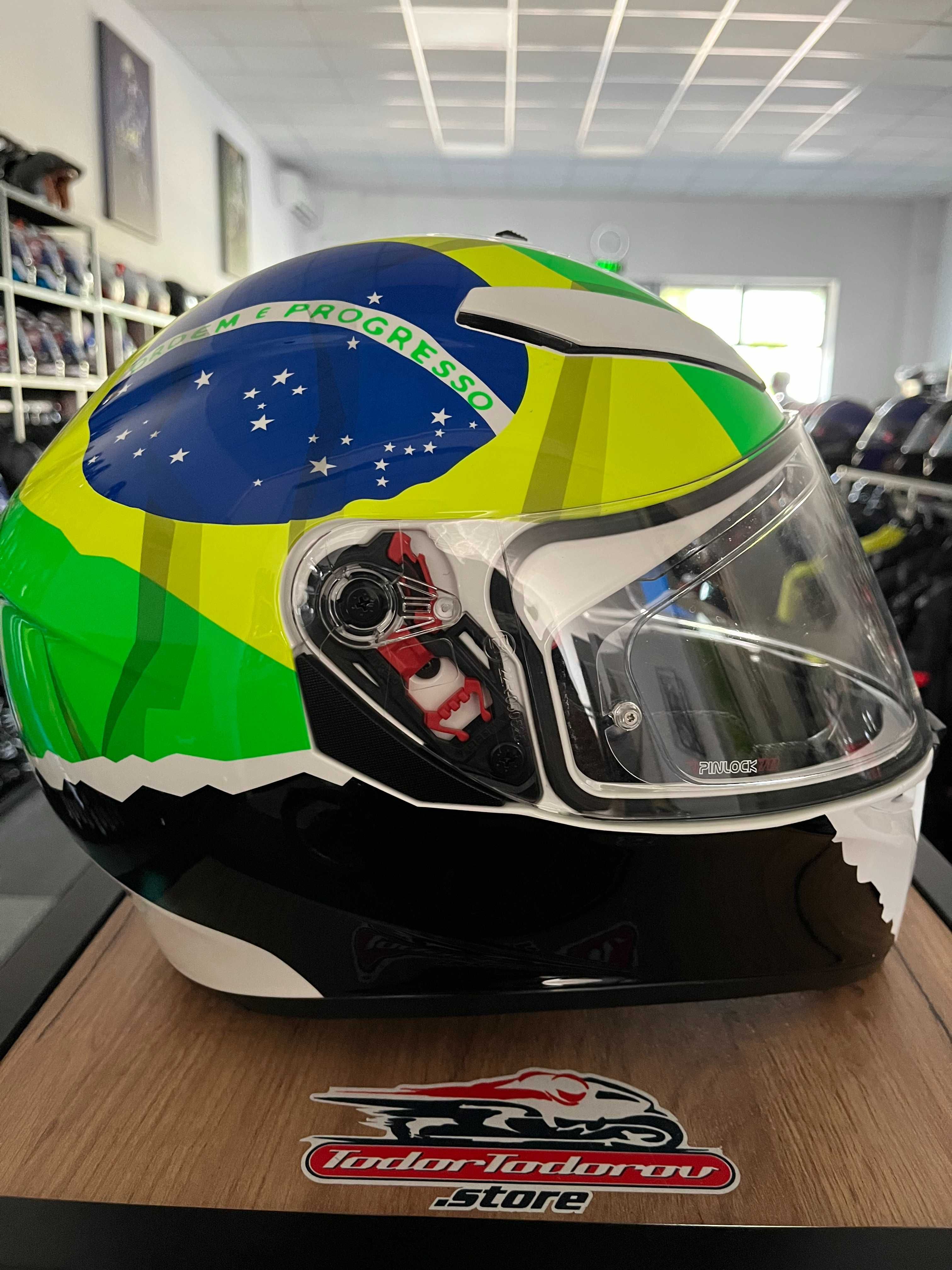 Мото каска AGV K3 SV BRASIL,М 57-58 ,вградени очила,добро състояние