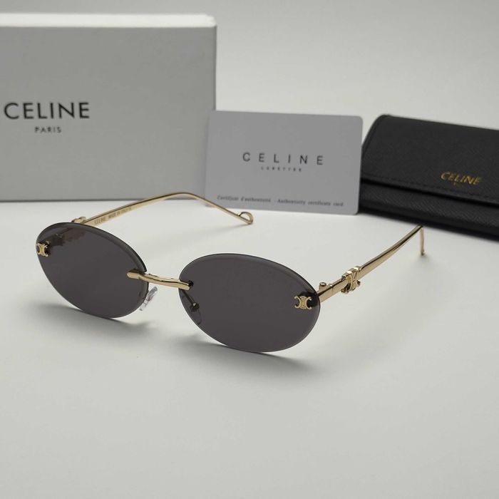 Дамски слънчеви очила Celine Oval Gold Edition нови, UV 400 защита New